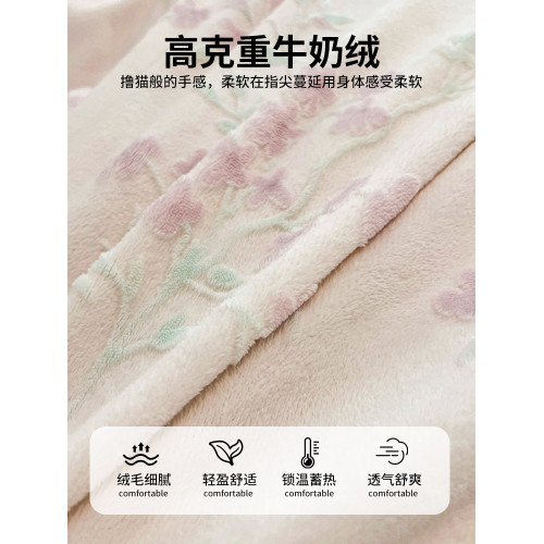 冬季加厚雕花牛奶絨床上四件套輕奢雙面加絨被套床單人床包三件套