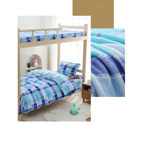 宿捨加厚牛奶絨被套冬季加絨學生單人被罩三件套雙面絨被套珊瑚絨