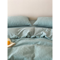 A類全棉侘寂風高級肌理感床包四件套純棉日式簡約風提花春夏被套