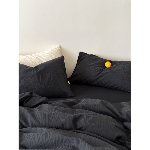 A類全棉侘寂風高級肌理感床包四件套純棉日式簡約風提花春夏被套