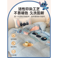 加厚羊羔絨床上四件套牛奶絨床單珊瑚法蘭絨被套卡通三件套