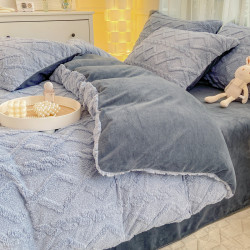 高克重塔芙絨牛奶絨四件套秋冬季學生宿捨家用加厚絨床單被套套件