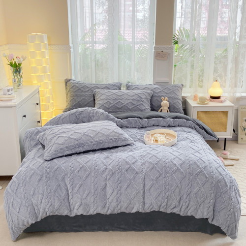 高克重塔芙絨牛奶絨四件套秋冬季學生宿捨家用加厚絨床單被套套件