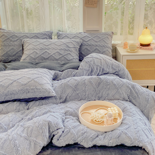 高克重塔芙絨牛奶絨四件套秋冬季學生宿捨家用加厚絨床單被套套件