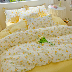 斯予ins純棉四件套100全棉床單被套學生宿捨三件套四季通用小清新