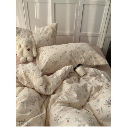 韓系少女ins小碎花水洗棉四件套軟糯親膚被套床單學生宿捨三件套