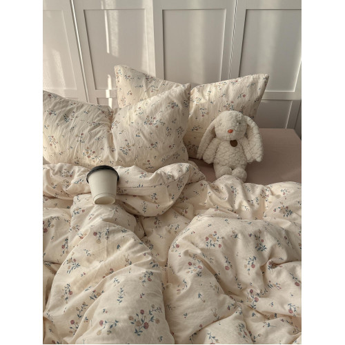 韓系少女ins小碎花水洗棉四件套軟糯親膚被套床單學生宿捨三件套