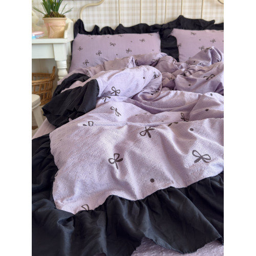 A類紫色蝴蝶結皺皺紗花邊四件套床裙宿捨被套床單少女床上三件套 A類紫色蝴蝶結皺皺紗花邊四件套床裙宿捨被套床單少女床上三件套