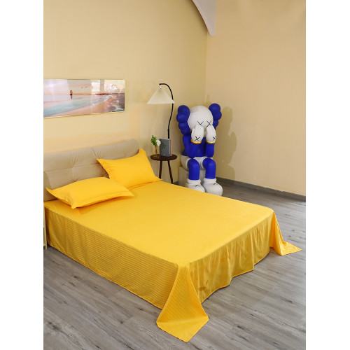 床單四件套全棉純棉金黃色被套床包款床上用品三件套床品斜紋純色