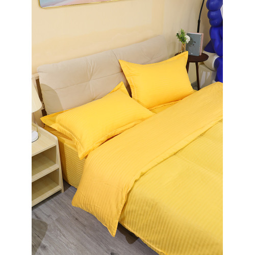 床單四件套全棉純棉金黃色被套床包款床上用品三件套床品斜紋純色