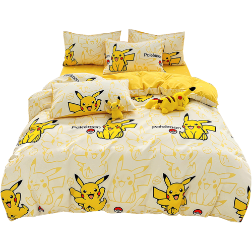 寶可夢正版伊布純棉四件套全棉100床上被套床單兒童三件套卡通ins
