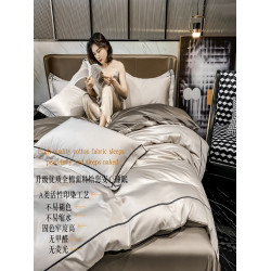 出口意大利輕奢長絨棉四件套100全棉被套純棉床單笠酒店簡約床品4