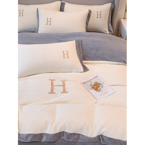 ins輕奢風加厚牛奶絨床上四件套冬季珊瑚絨床單被套保暖加絨床包4