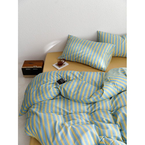 設計師全棉床上四件套純棉簡約風條紋宿捨床單三件套被套1.8m床包 設計師全棉床上四件套純棉簡約風條紋宿捨床單三件套被套1.8m床包