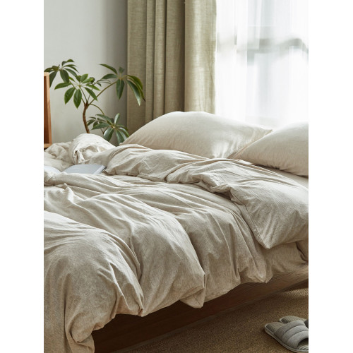 裸睡神器 色織全棉天竺棉四件套 A類純棉針織棉北歐日系床上用品