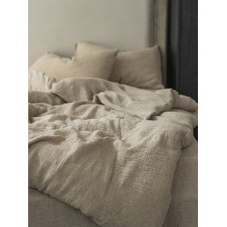 Zijpe~春秋復古素色棉麻雙層紗床單被套四件套床包式三件套床品