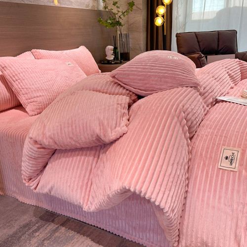 少女加厚魔法絨四件套加絨床上牛奶絨被套冬天保暖雙面珊瑚絨床包