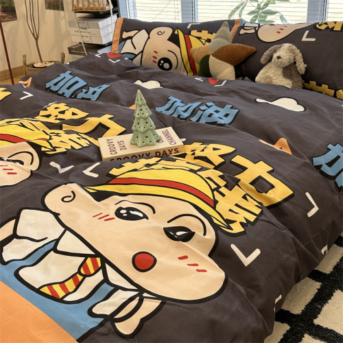 超可愛ins卡通蠟筆小新四件套被套非純棉全棉床單學生宿捨三件套