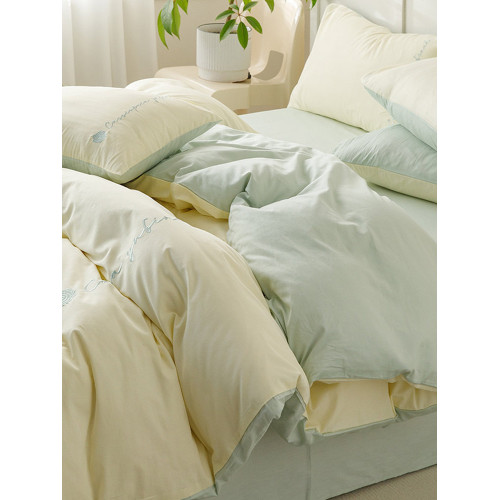 簡約純棉四件套100全棉北歐被套ins風網紅床單學生宿捨床上三件套