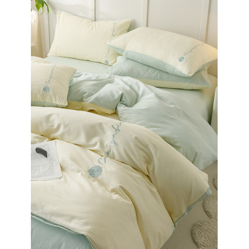 簡約純棉四件套100全棉北歐被套ins風網紅床單學生宿捨床上三件套