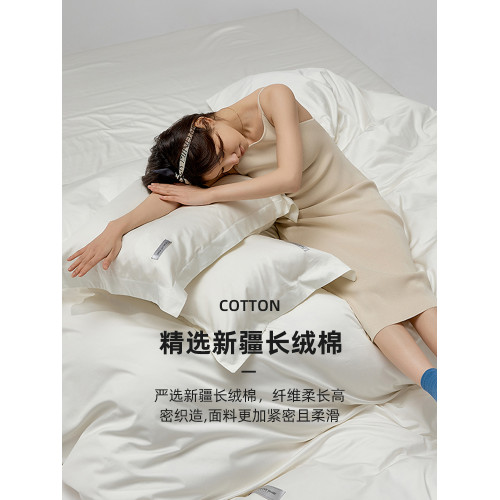五星級酒店專用100支新疆長絨棉四件套純色簡約高級感床上用品