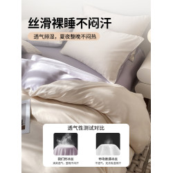 冰絲四件套夏款床單夏涼被套罩宿捨三件套床上用品2026新款非天絲