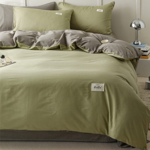 2026新款純棉床上四件套100全棉床品綠被套宿捨床單人三件套床包