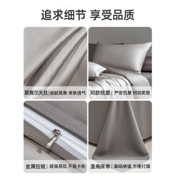 簡約萊賽爾天絲床上四件套2026新款夏季冰絲床品絲滑裸睡床單被套