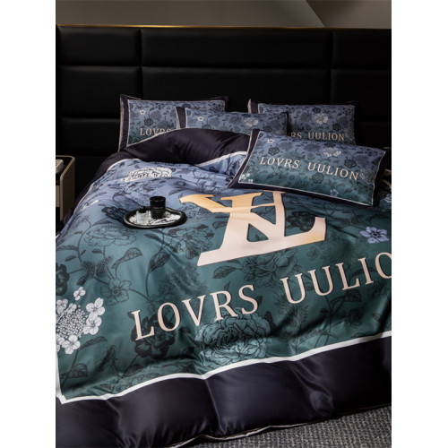 輕奢大牌雙面冰絲床單四件套涼感被套大版印花卡通床上床包三件套