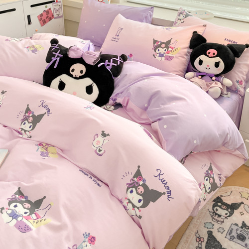 hellokitty凱蒂貓兒童100純棉四件套可愛女孩公主床單床包三件套