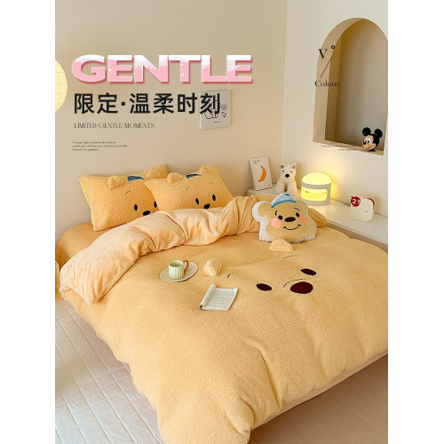 加厚維尼熊羊羔絨四件套加厚絨被套罩冬季牛奶絨床單床包三件套 加厚維尼熊羊羔絨四件套加厚絨被套罩冬季牛奶絨床單床包三件套