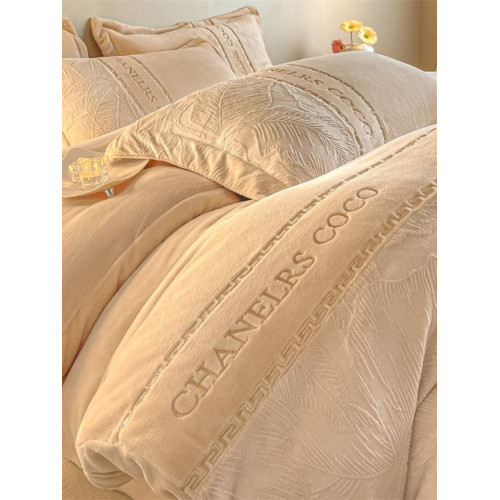 輕奢高級感創新牛奶絨四件套冬季珊瑚絨法蘭絨雙面加絨被套床單款