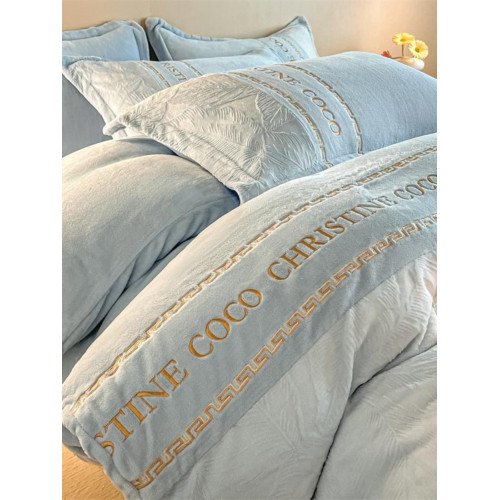 輕奢高級感創新牛奶絨四件套冬季珊瑚絨法蘭絨雙面加絨被套床單款