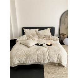 冬季高級感輕復古仿兔毛雕花絨四件套輕奢牛奶絨加厚保暖床上用品