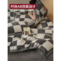 新款牛奶絨被套單件冬季雙面珊瑚絨被罩床單三四件套150x200x230
