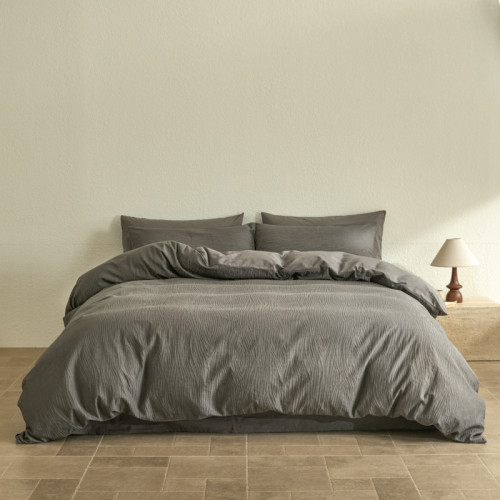 簡約純色提花四件套輕奢高級感純棉100全棉被套床單床包床上用品4