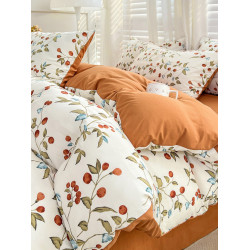 ins法式復古水洗棉麻雙層紗四件套純棉全棉床單被套學生宿捨3件套