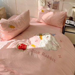 ins床上刺綉四件套2026新款加厚床單被套床品單人學生宿捨三件套4