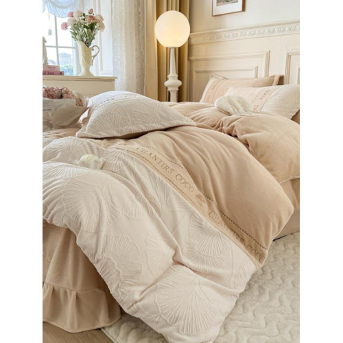 輕奢高級感創新牛奶絨四件套冬季珊瑚絨法蘭絨雙面絨被套復古床品 輕奢高級感創新牛奶絨四件套冬季珊瑚絨法蘭絨雙面絨被套復古床品