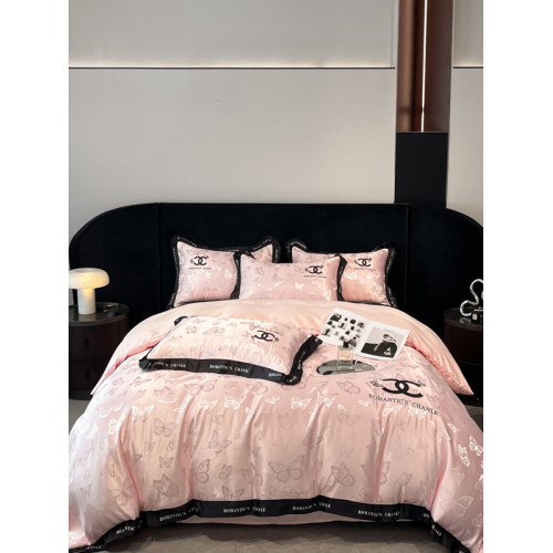 輕奢冰絲四件套夏季高級感寬邊被套涼感裸睡床單床包床上床用品3