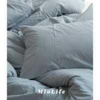 純棉日式簡約天藍床單四件套全棉日系床上用品ins韓式同款水洗棉