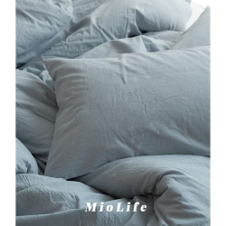 純棉日式簡約天藍床單四件套全棉日系床上用品ins韓式同款水洗棉