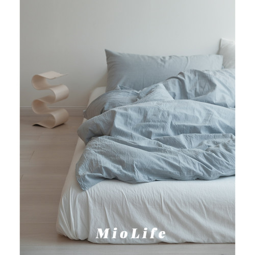 純棉日式簡約天藍床單四件套全棉日系床上用品ins韓式同款水洗棉 純棉日式簡約天藍床單四件套全棉日系床上用品ins韓式同款水洗棉