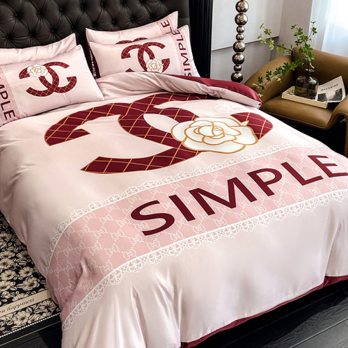 輕奢高級感冰絲四件套床上用品四季通用水洗棉被套被罩床單床包款