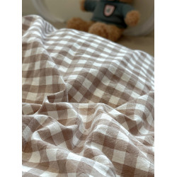 ins日式簡約格子水洗棉四件套北歐風被套床包床單宿捨床上三件套4