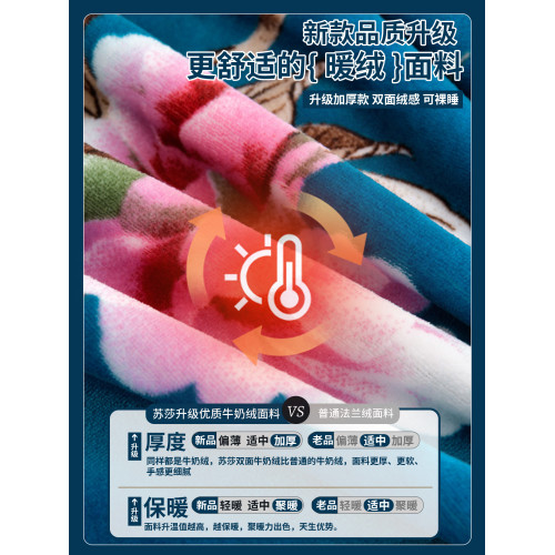 冬季牛奶絨床裙四件套雙面加絨被套加厚法蘭絨床單珊瑚絨床上用品