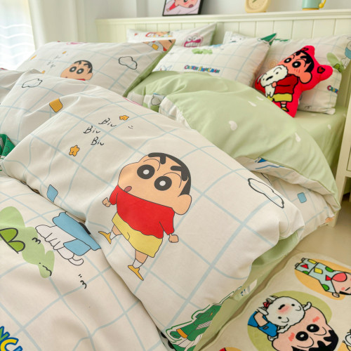 A類可愛蠟筆小新純棉床上四件套女兒童100全棉卡通被套宿捨三件套 A類可愛蠟筆小新純棉床上四件套女兒童100全棉卡通被套宿捨三件套