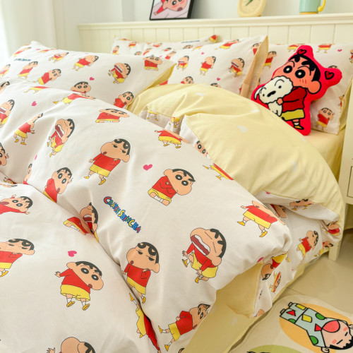 A類可愛蠟筆小新純棉床上四件套女兒童100全棉卡通被套宿捨三件套 A類可愛蠟筆小新純棉床上四件套女兒童100全棉卡通被套宿捨三件套