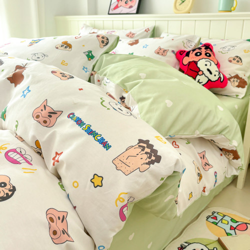 A類可愛蠟筆小新純棉床上四件套女兒童100全棉卡通被套宿捨三件套 A類可愛蠟筆小新純棉床上四件套女兒童100全棉卡通被套宿捨三件套