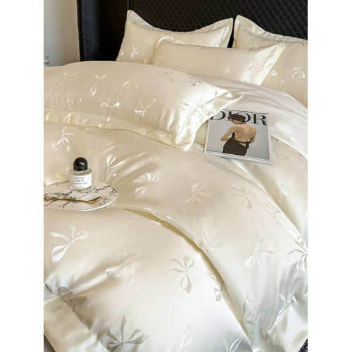 小紅書推薦家用高奢提花水洗真絲四件套夏季冰絲提花貢緞床單被套